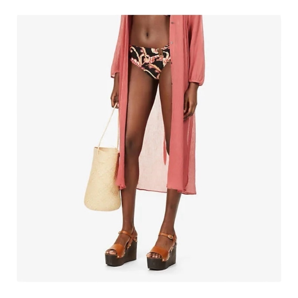 Jets Jetset Printed U Trim Mid Bikini Pant in Silk Road NWT
